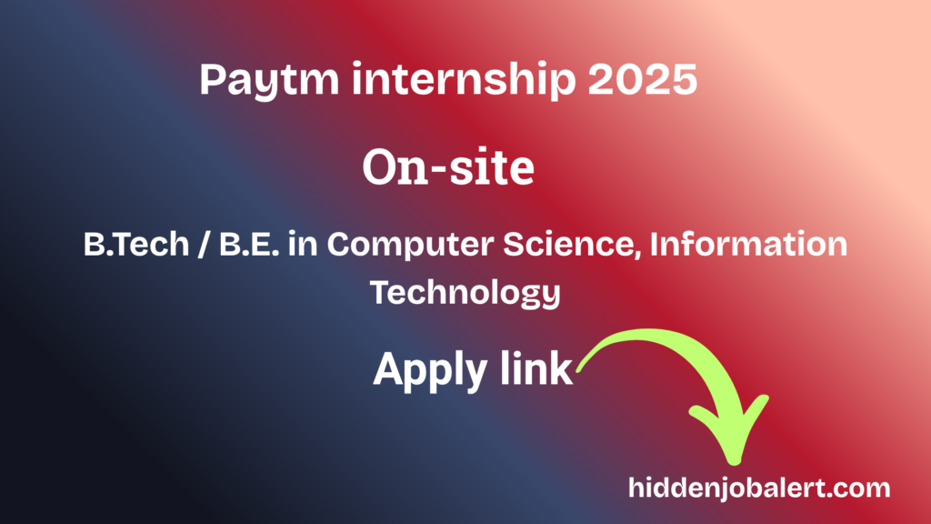 Paytm internship 2025