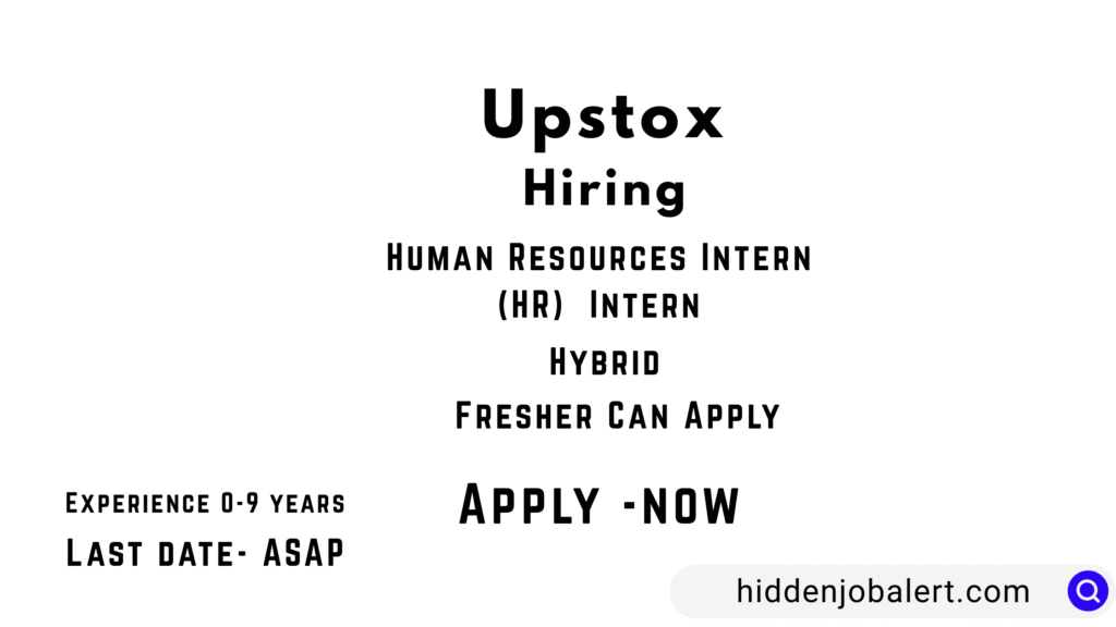 Upstox Recruitment 2026