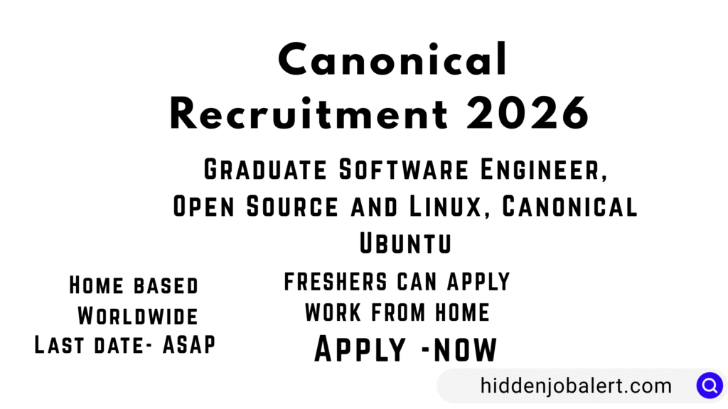Canonical Recruitment 2026 Graduate Software Engineer Ubuntu Job