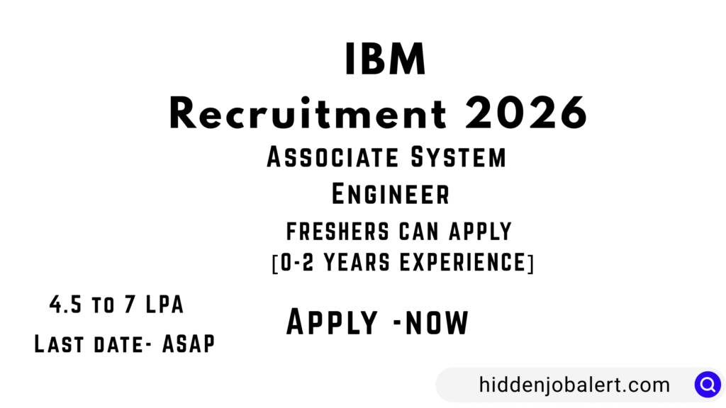 IBM Recruitment 2026 Associate System Engineer Off Campus Drive