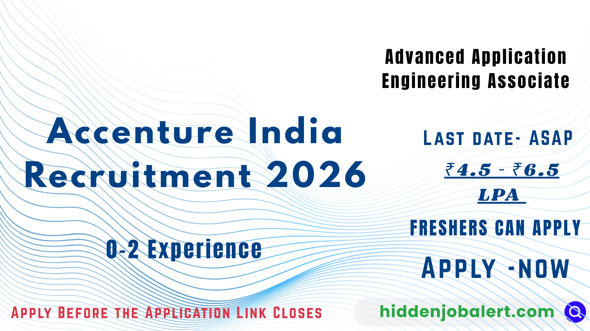 Accenture Recruitment 2026 Freshers Application Support Engineer Bengaluru